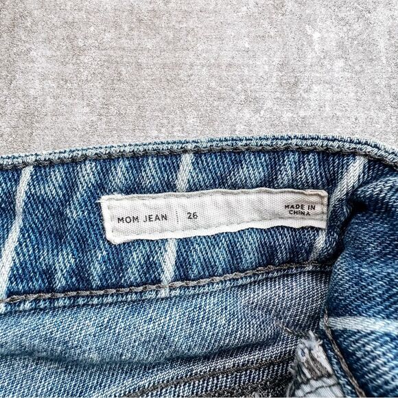 Pacsun Blue Vertical Stripe Print Mom Jean Size 26 - Picture 7 of 8